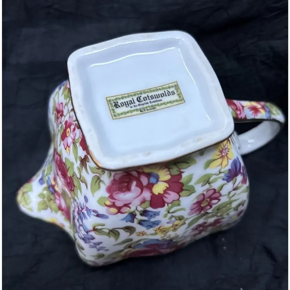Vtg Godinger Royal Cotswolds Creamer English Tradition Floral Chintz Porcelain